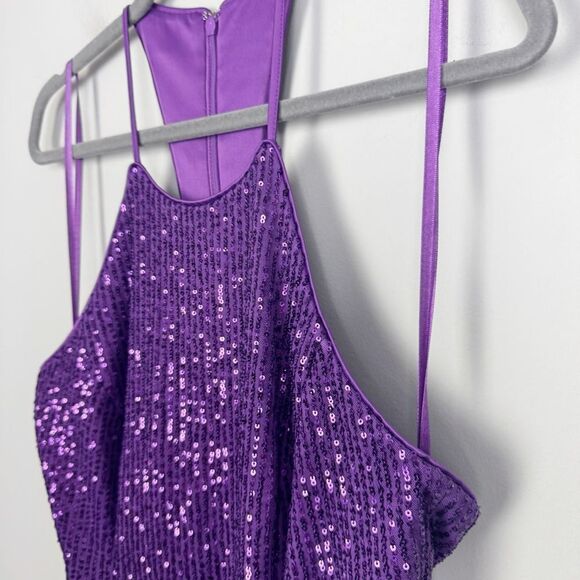 TOCCIN X RTR | Purple Sequin Asymmetrical Dress Women’s Size 8 - Picture 8 of 14